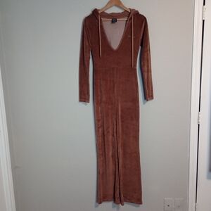 iets frans Kenny Velour Catsuit Jumpsuit